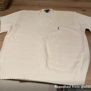Ralph Lauren Cream Crew Neck Sweater